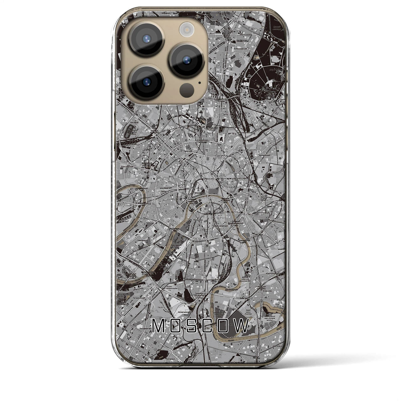 【モスクワ(ロシア)】地図柄iPhoneケース(クリアタイプ)