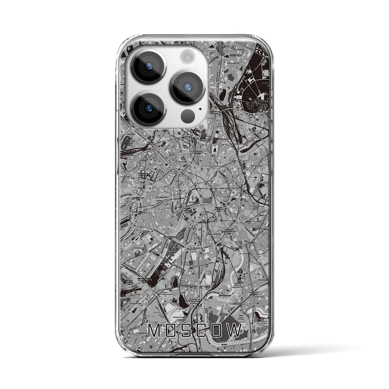 【モスクワ(ロシア)】地図柄iPhoneケース(クリアタイプ)