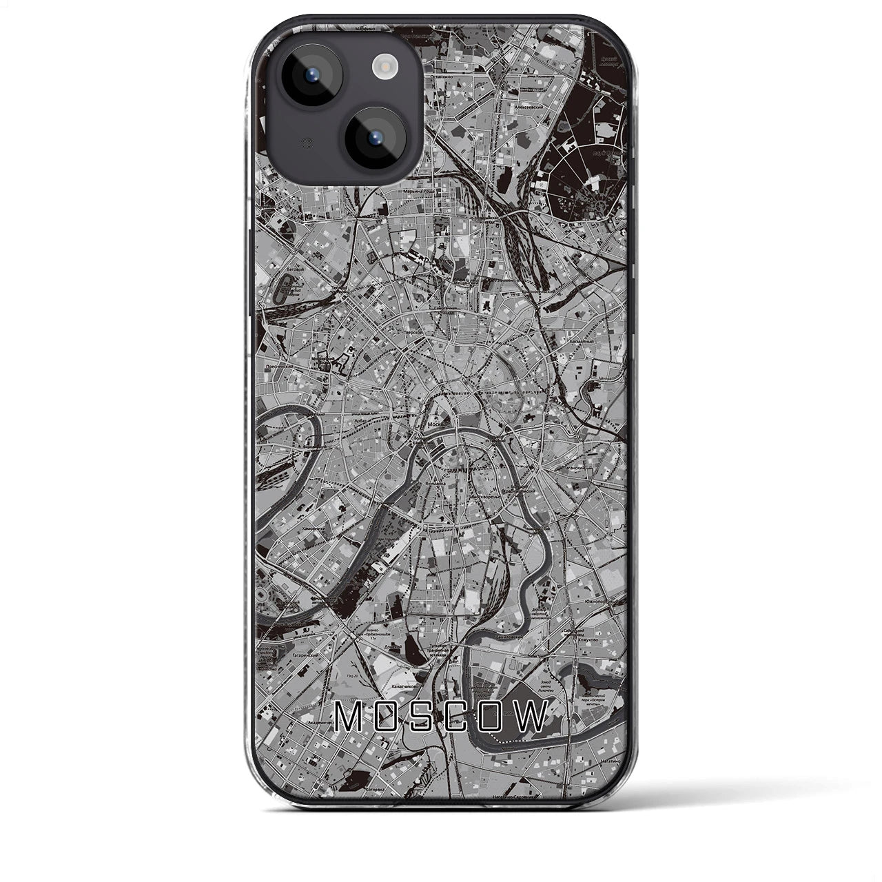 【モスクワ(ロシア)】地図柄iPhoneケース(クリアタイプ)