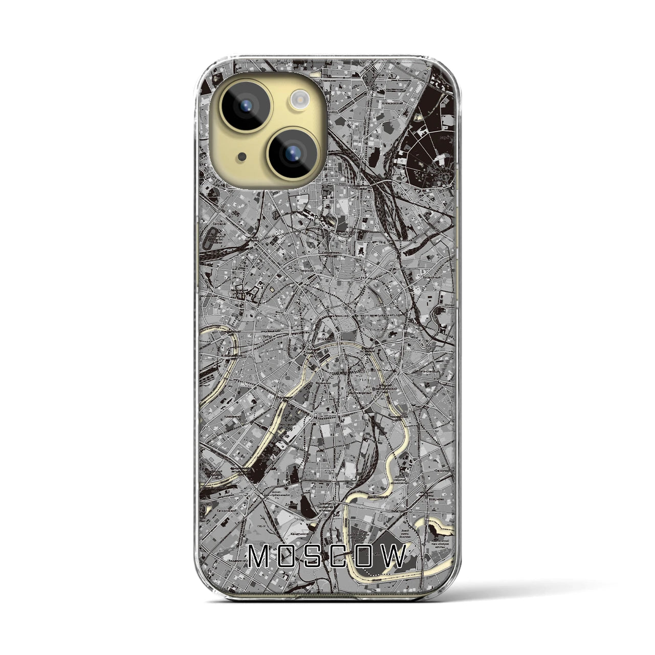 【モスクワ(ロシア)】地図柄iPhoneケース(クリアタイプ)