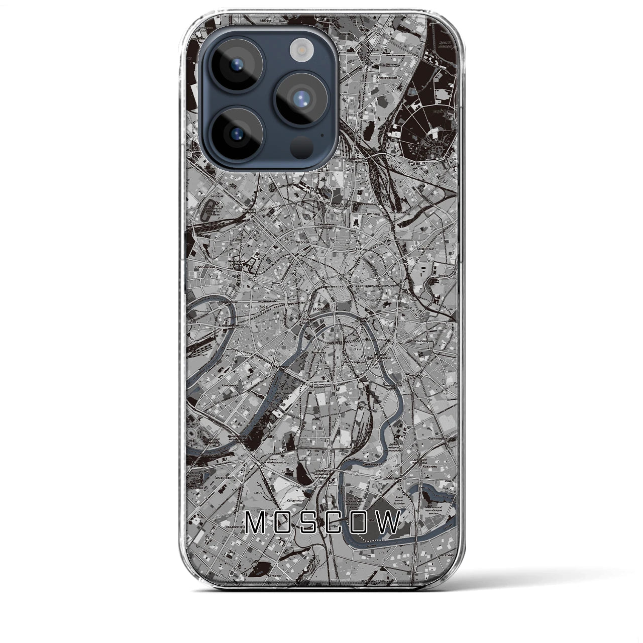 【モスクワ(ロシア)】地図柄iPhoneケース(クリアタイプ)