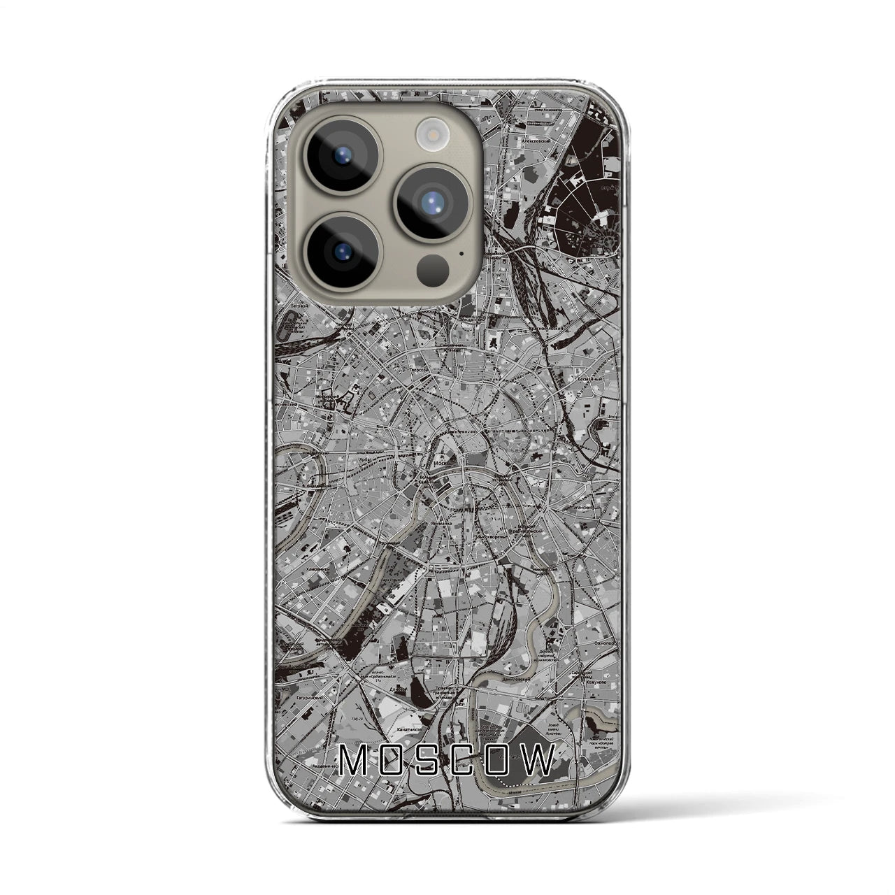 【モスクワ(ロシア)】地図柄iPhoneケース(クリアタイプ)