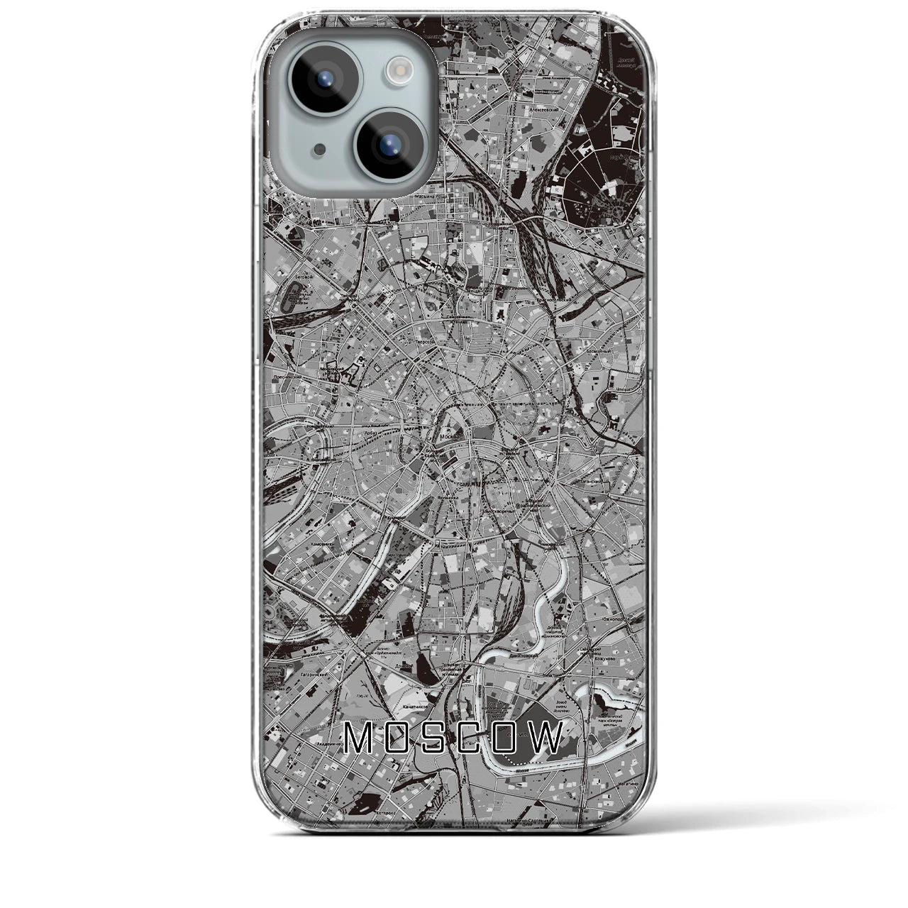 【モスクワ(ロシア)】地図柄iPhoneケース(クリアタイプ)