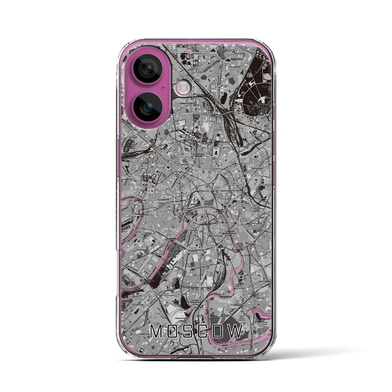 【モスクワ(ロシア)】地図柄iPhoneケース(クリアタイプ)