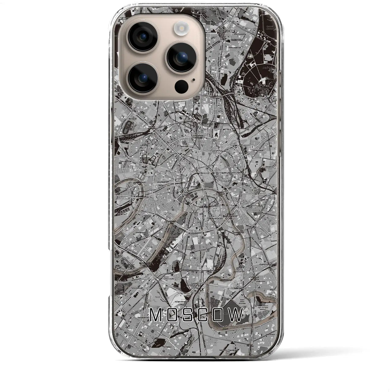 【モスクワ(ロシア)】地図柄iPhoneケース(クリアタイプ)