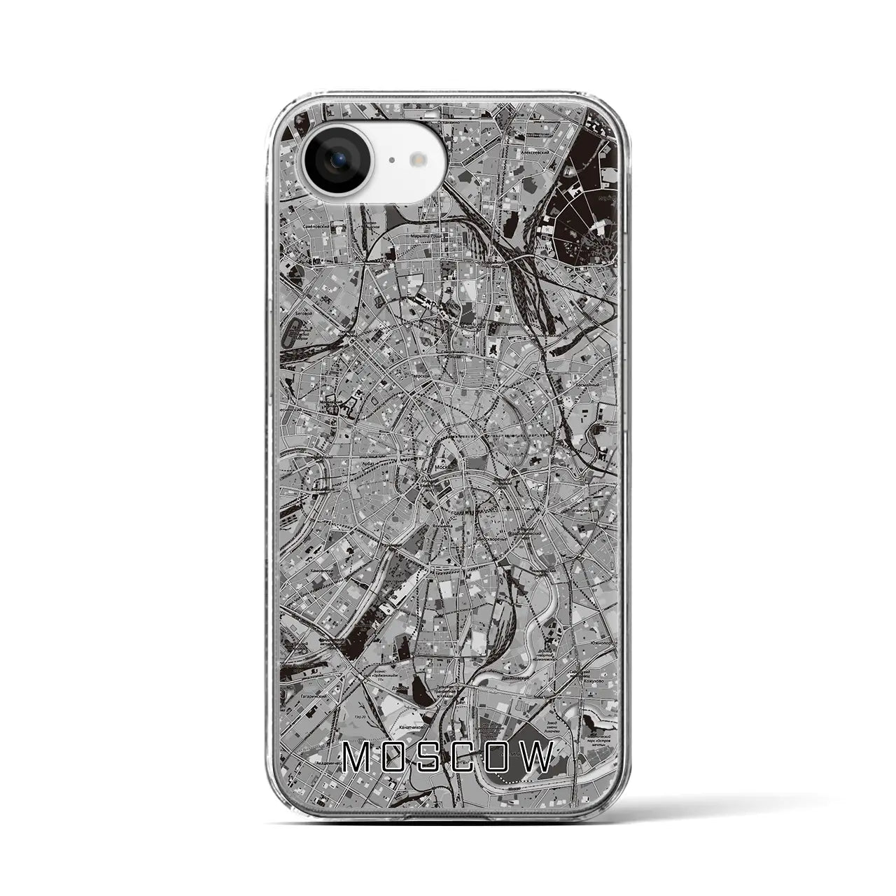 【モスクワ(ロシア)】地図柄iPhoneケース(クリアタイプ)