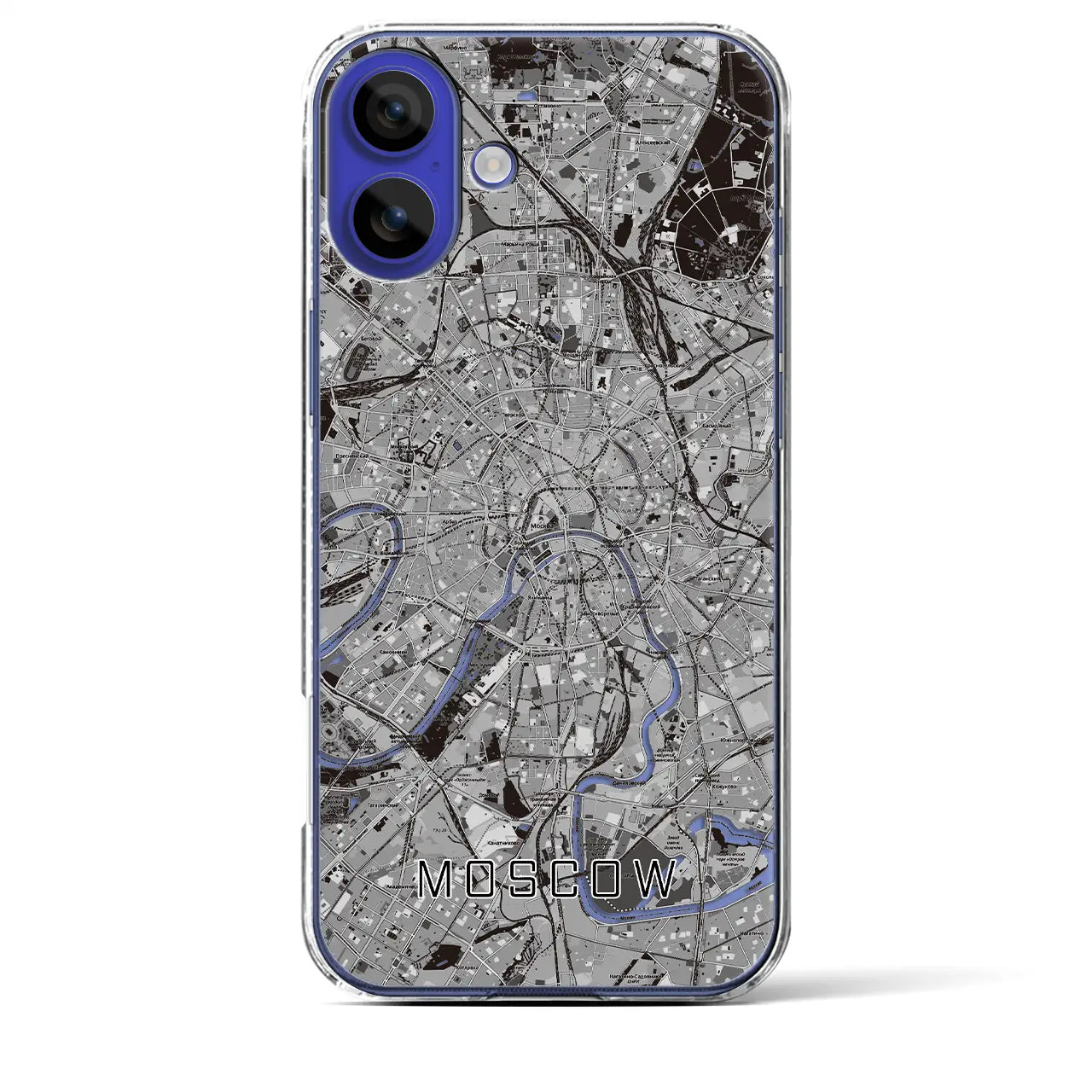 【モスクワ(ロシア)】地図柄iPhoneケース(クリアタイプ)