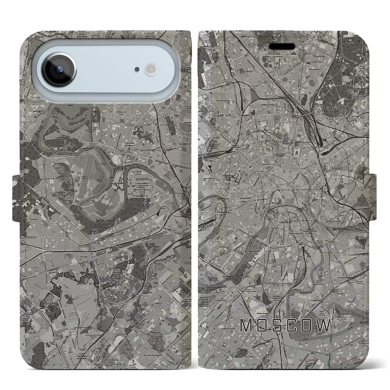 【モスクワ(ロシア)】地図柄iPhoneケース(手帳タイプ)