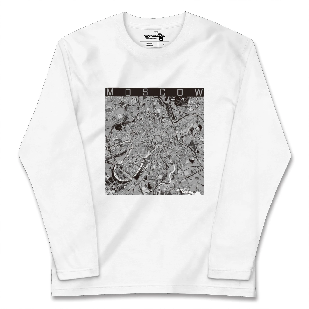 【モスクワ(ロシア)】地図柄ロングスリーブTシャツ