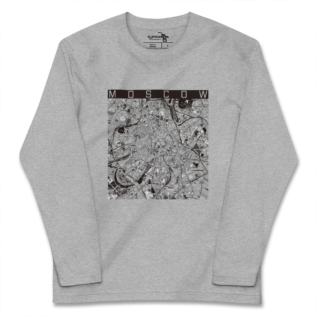 【モスクワ(ロシア)】地図柄ロングスリーブTシャツ