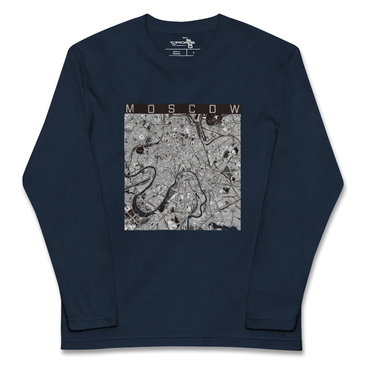 【モスクワ(ロシア)】地図柄ロングスリーブTシャツ