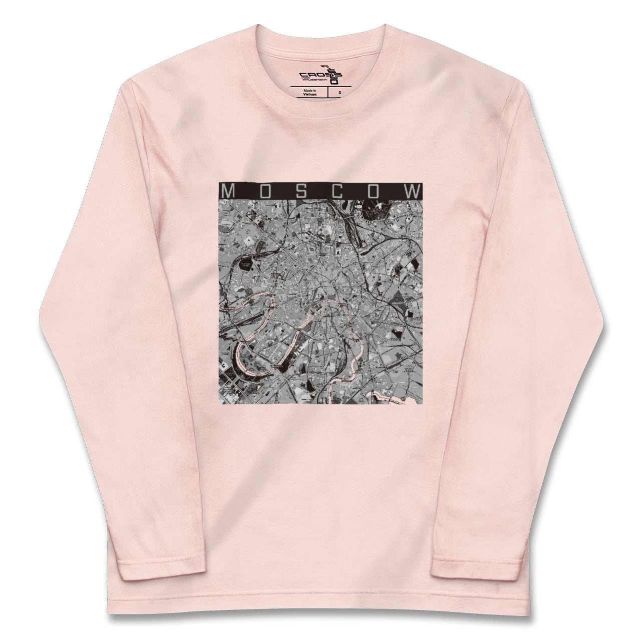 【モスクワ(ロシア)】地図柄ロングスリーブTシャツ