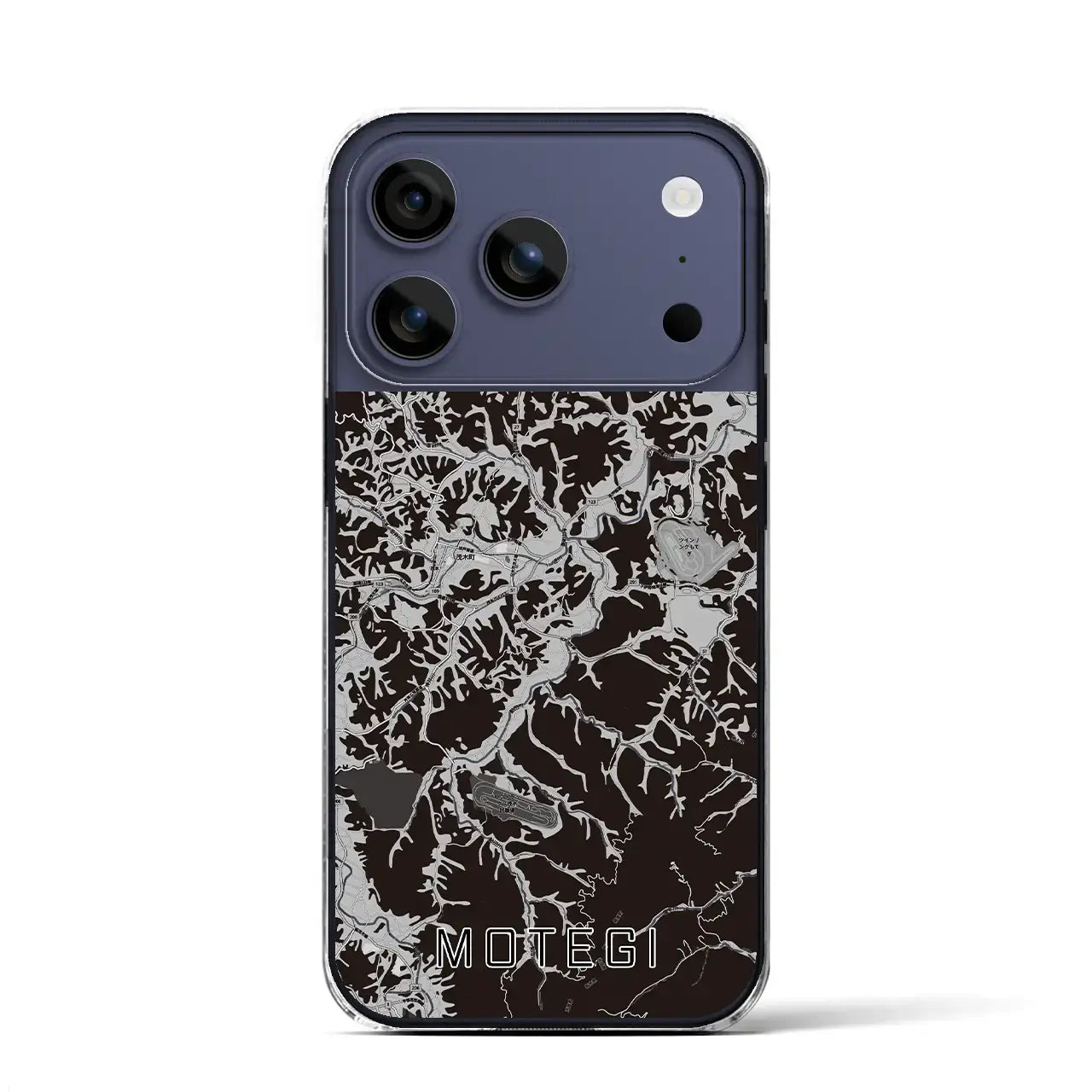 【茂木(栃木県)】地図柄iPhoneケース(クリアタイプ)モノトーン・iPhone 17 Pro Max 用