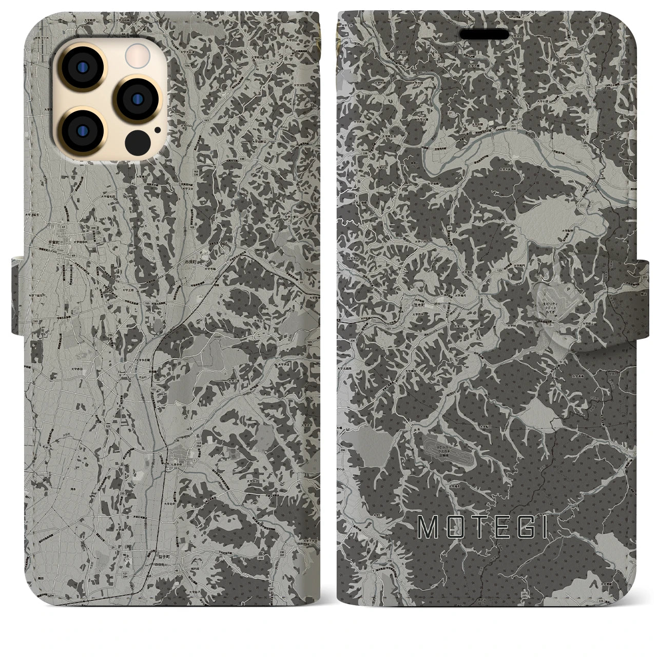 【茂木(栃木県)】地図柄iPhoneケース(手帳タイプ)