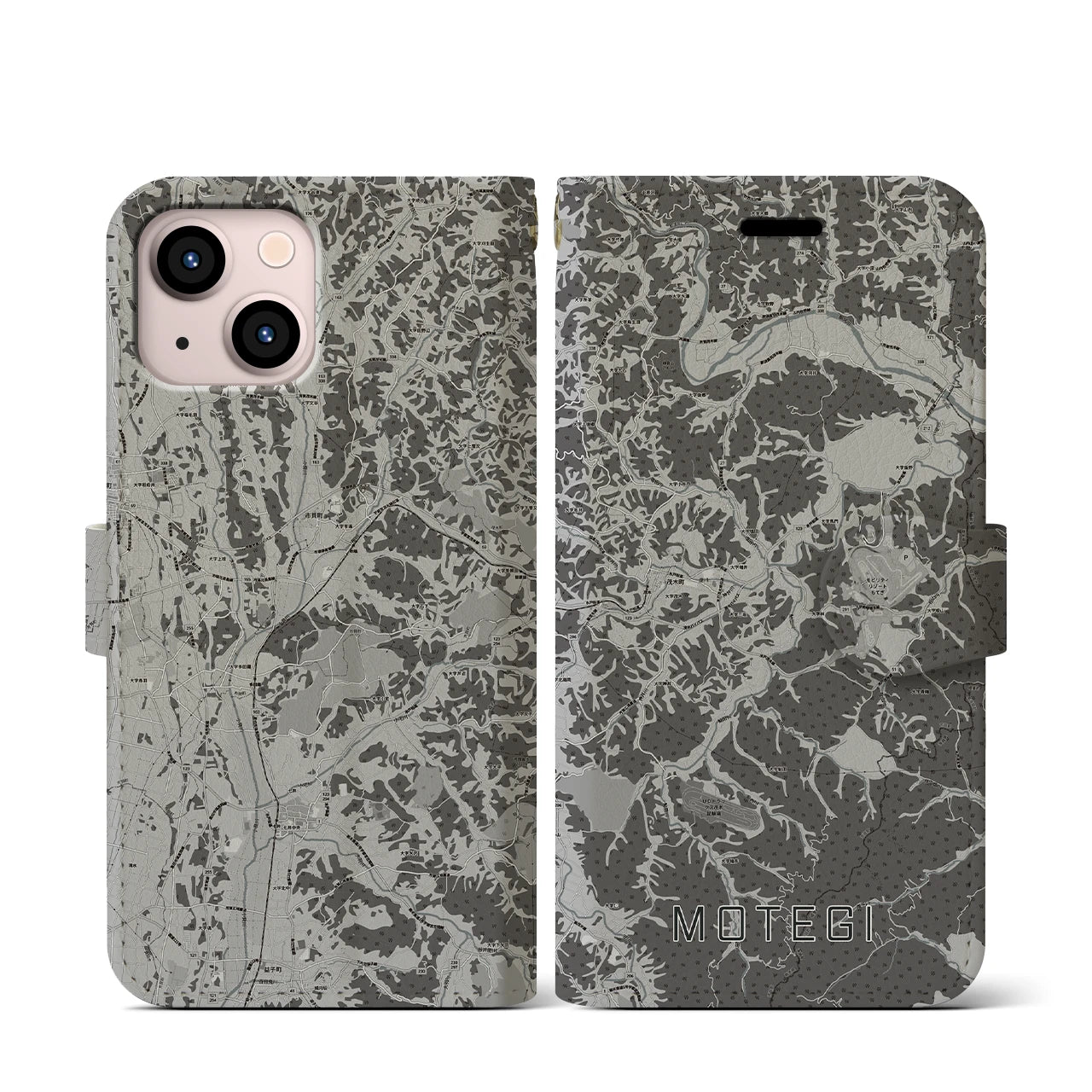 【茂木(栃木県)】地図柄iPhoneケース(手帳タイプ)