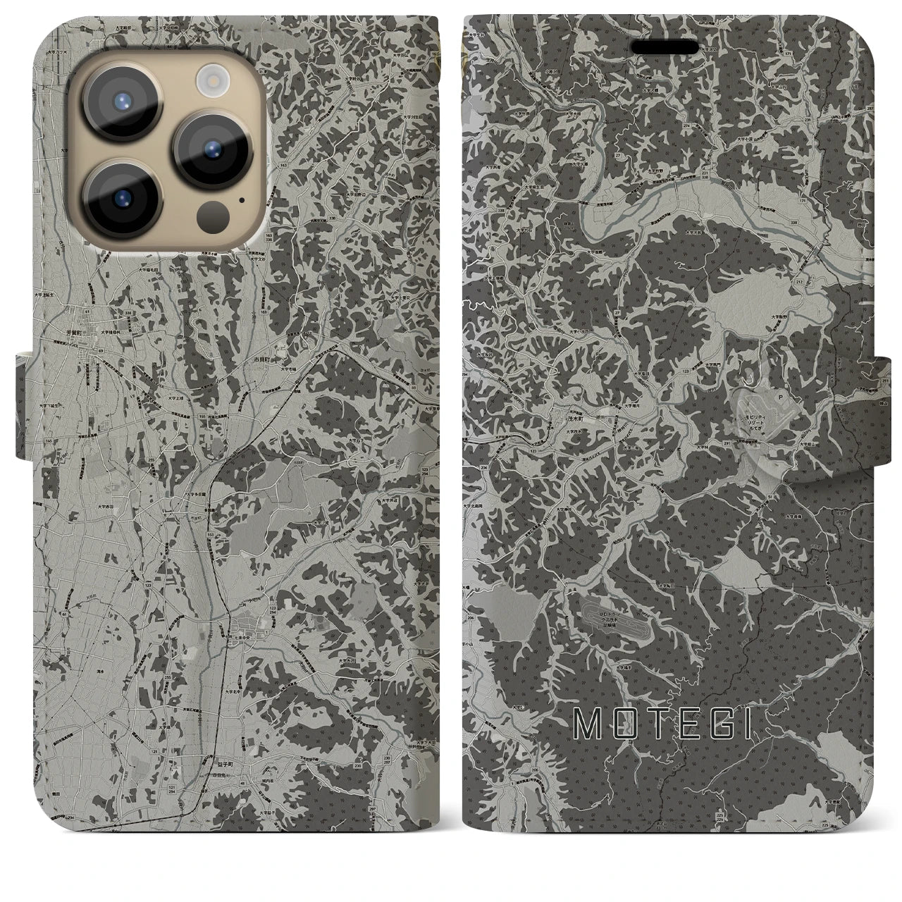 【茂木(栃木県)】地図柄iPhoneケース(手帳タイプ)