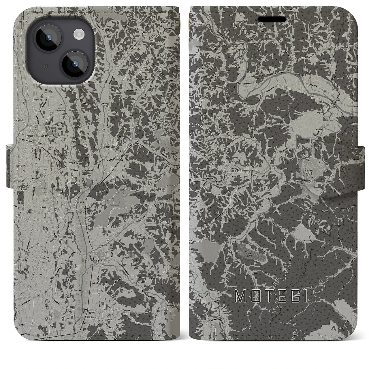 【茂木(栃木県)】地図柄iPhoneケース(手帳タイプ)