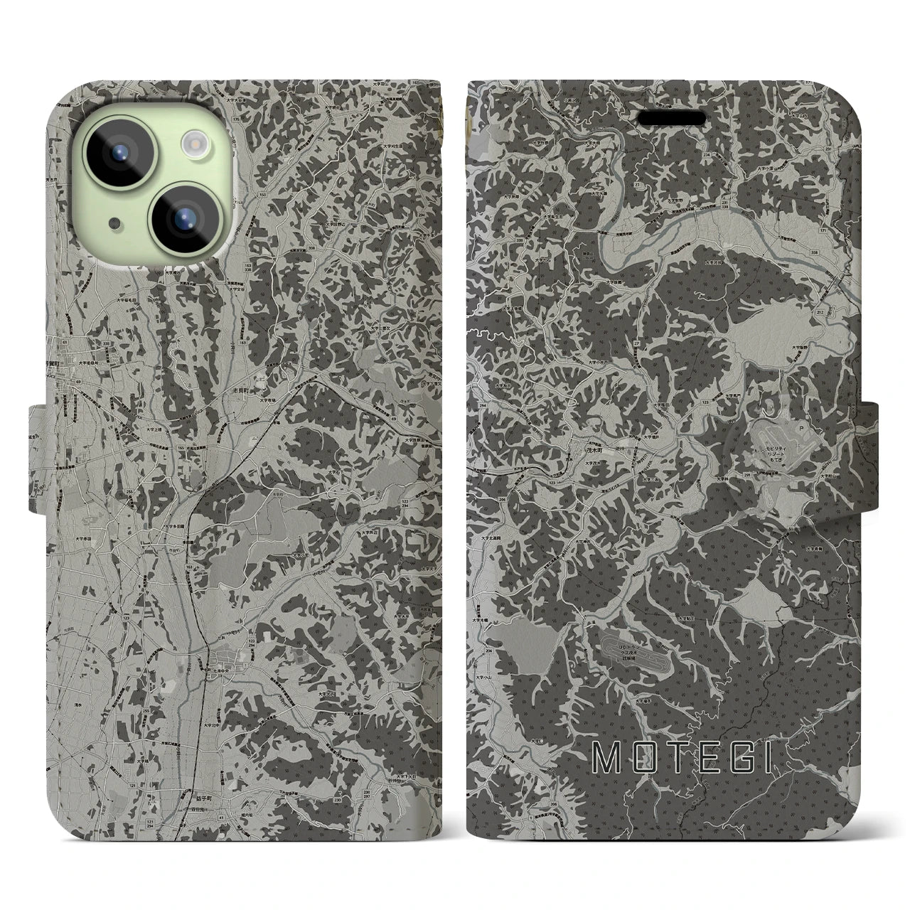 【茂木(栃木県)】地図柄iPhoneケース(手帳タイプ)