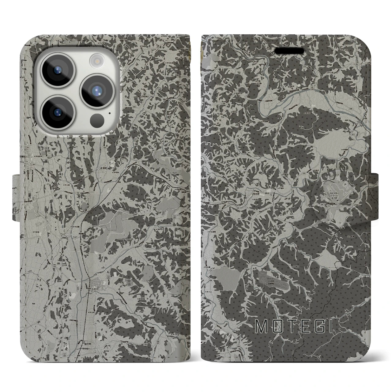 【茂木(栃木県)】地図柄iPhoneケース(手帳タイプ)