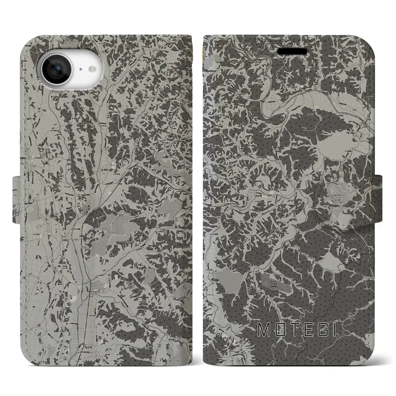 【茂木(栃木県)】地図柄iPhoneケース(手帳タイプ)