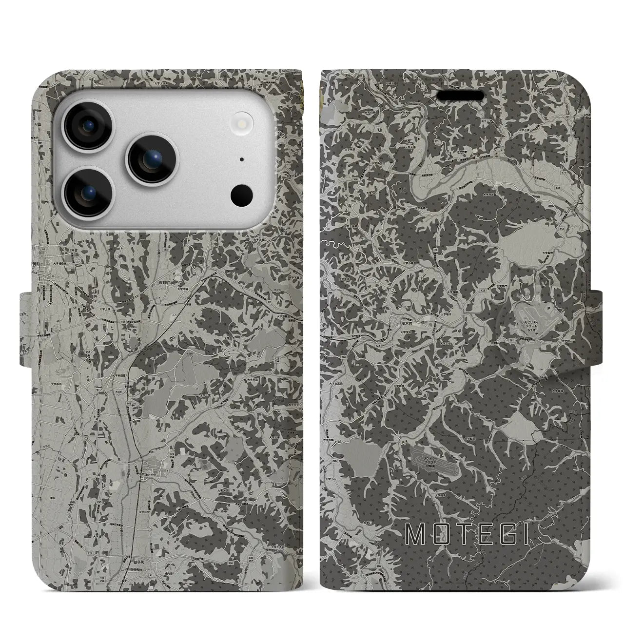 【茂木(栃木県)】地図柄iPhoneケース(手帳タイプ)