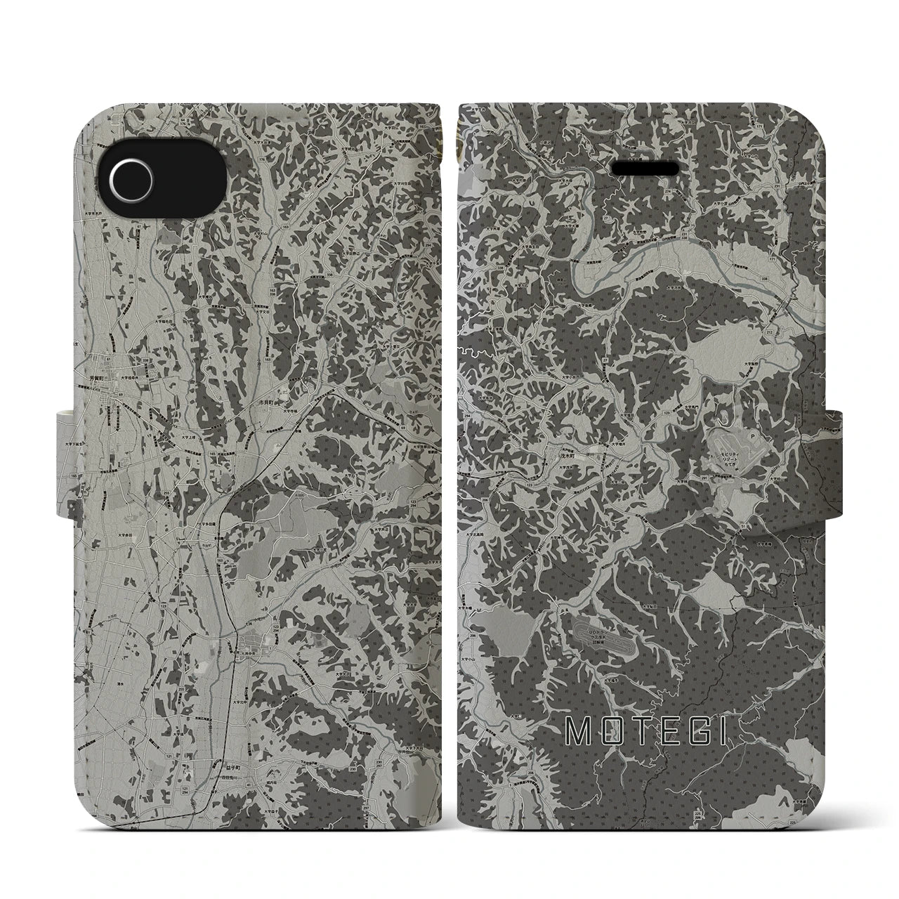 【茂木(栃木県)】地図柄iPhoneケース(手帳タイプ)