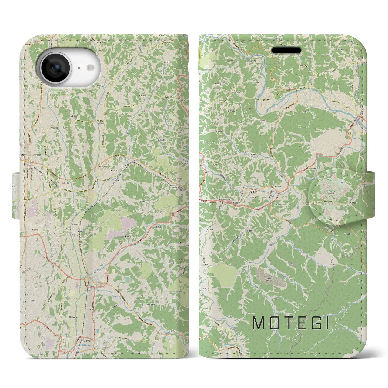 【茂木(栃木県)】地図柄iPhoneケース(手帳タイプ)