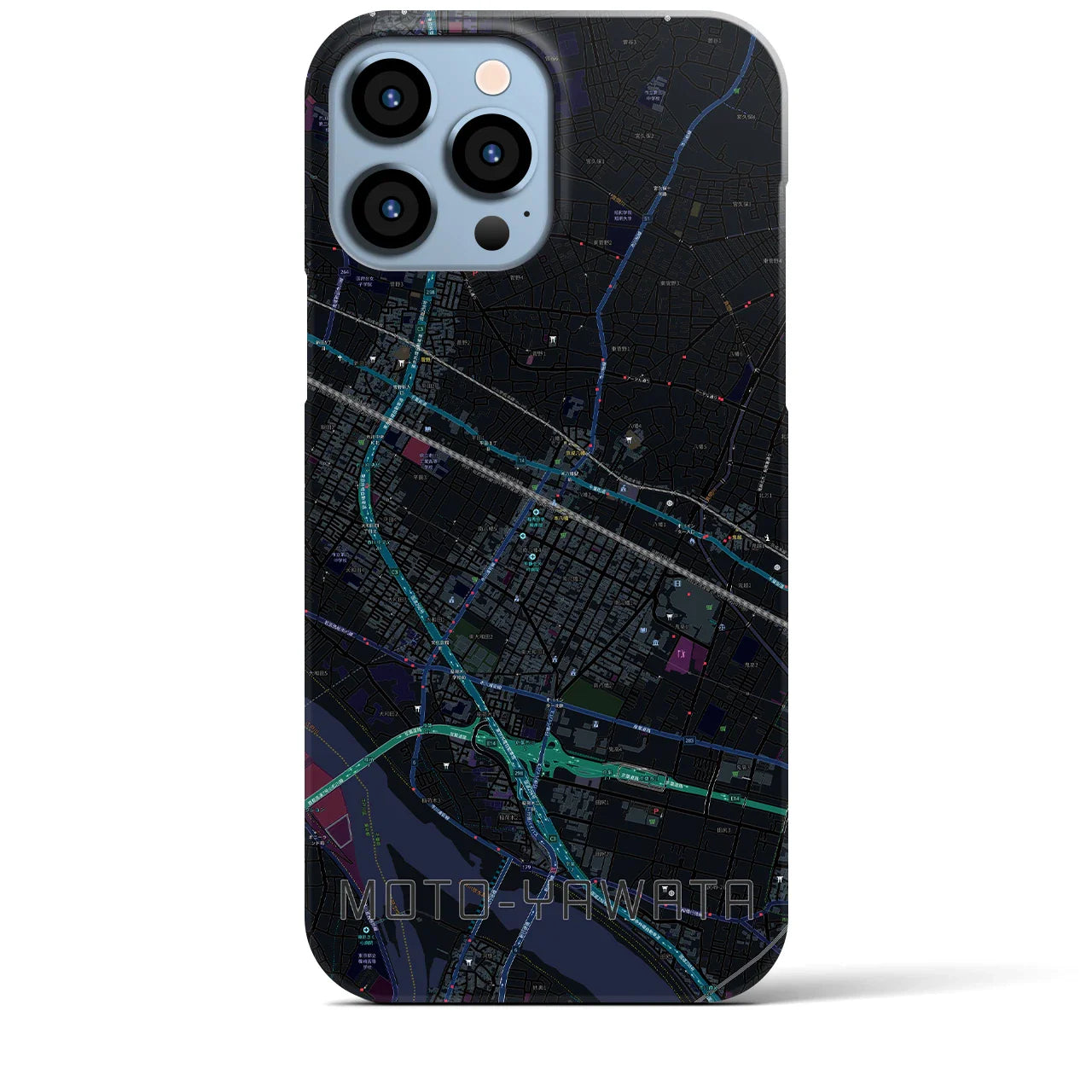 【本八幡(千葉県)】地図柄iPhoneケース(バックカバータイプ)