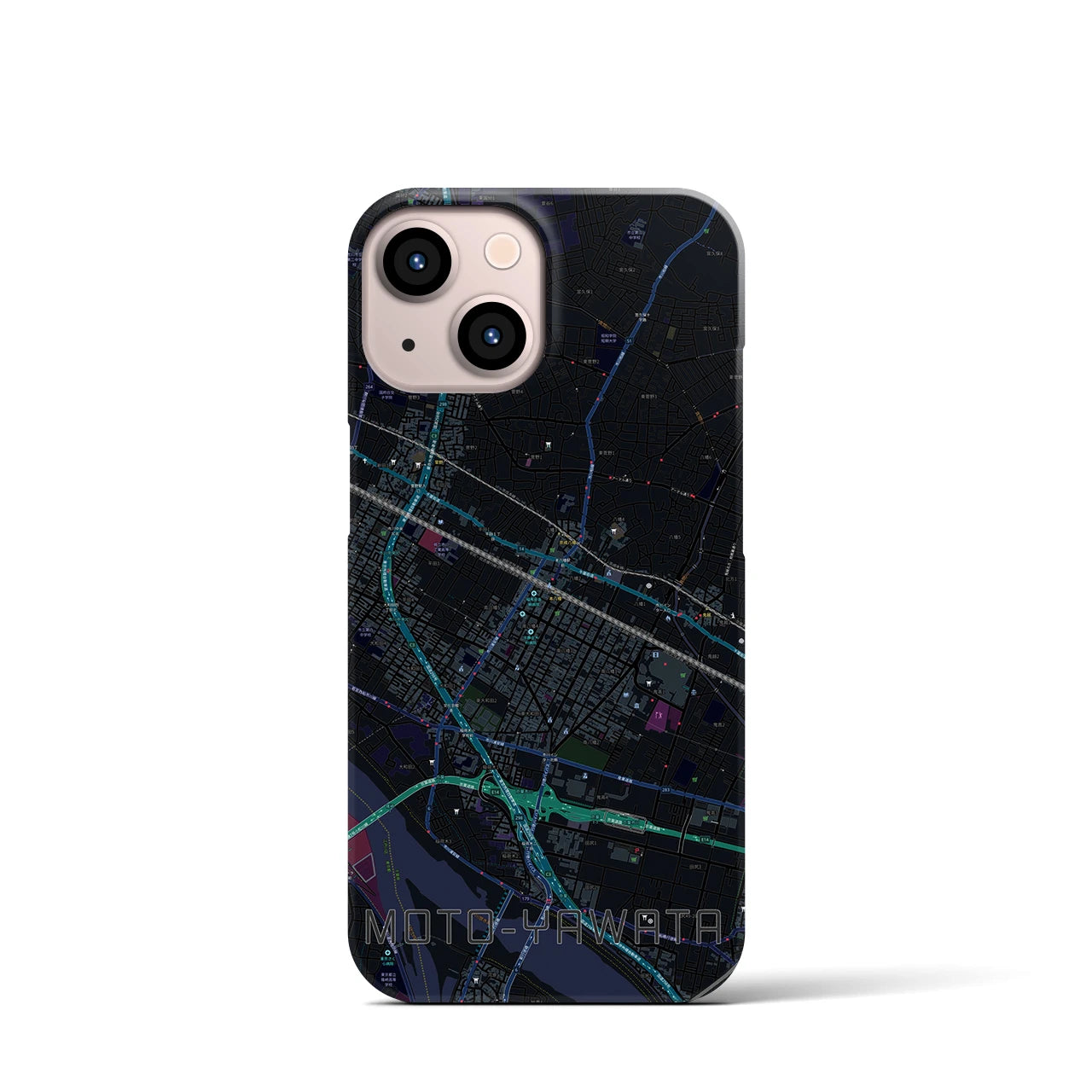 【本八幡(千葉県)】地図柄iPhoneケース(バックカバータイプ)