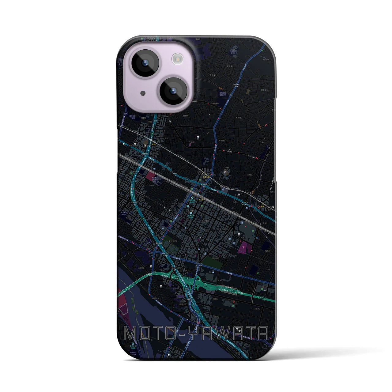 【本八幡(千葉県)】地図柄iPhoneケース(バックカバータイプ)