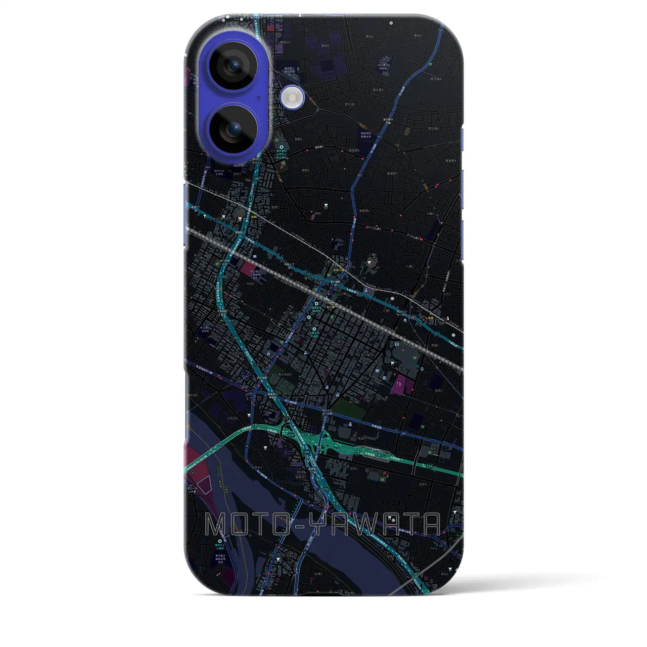 【本八幡(千葉県)】地図柄iPhoneケース(バックカバータイプ)