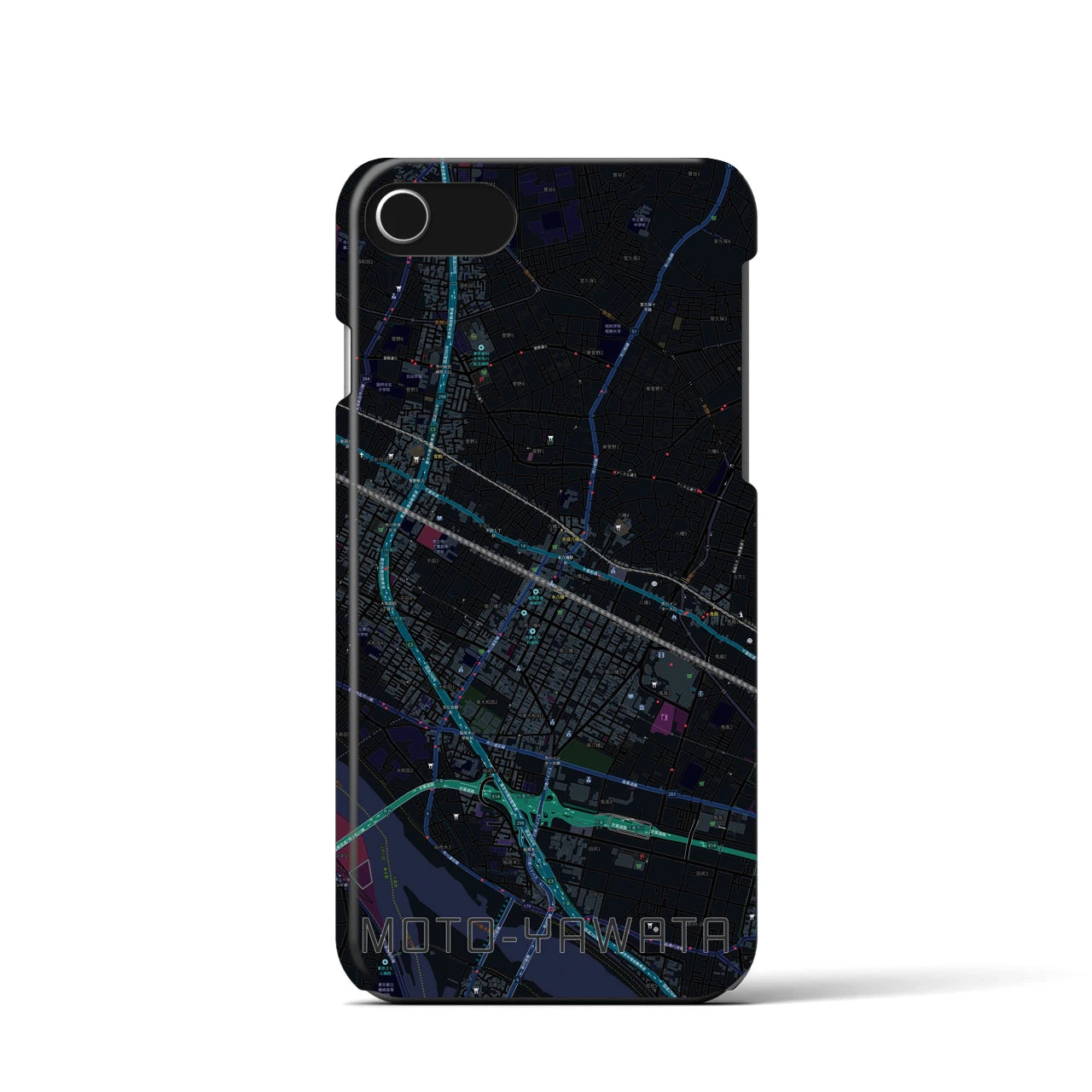 【本八幡(千葉県)】地図柄iPhoneケース(バックカバータイプ)