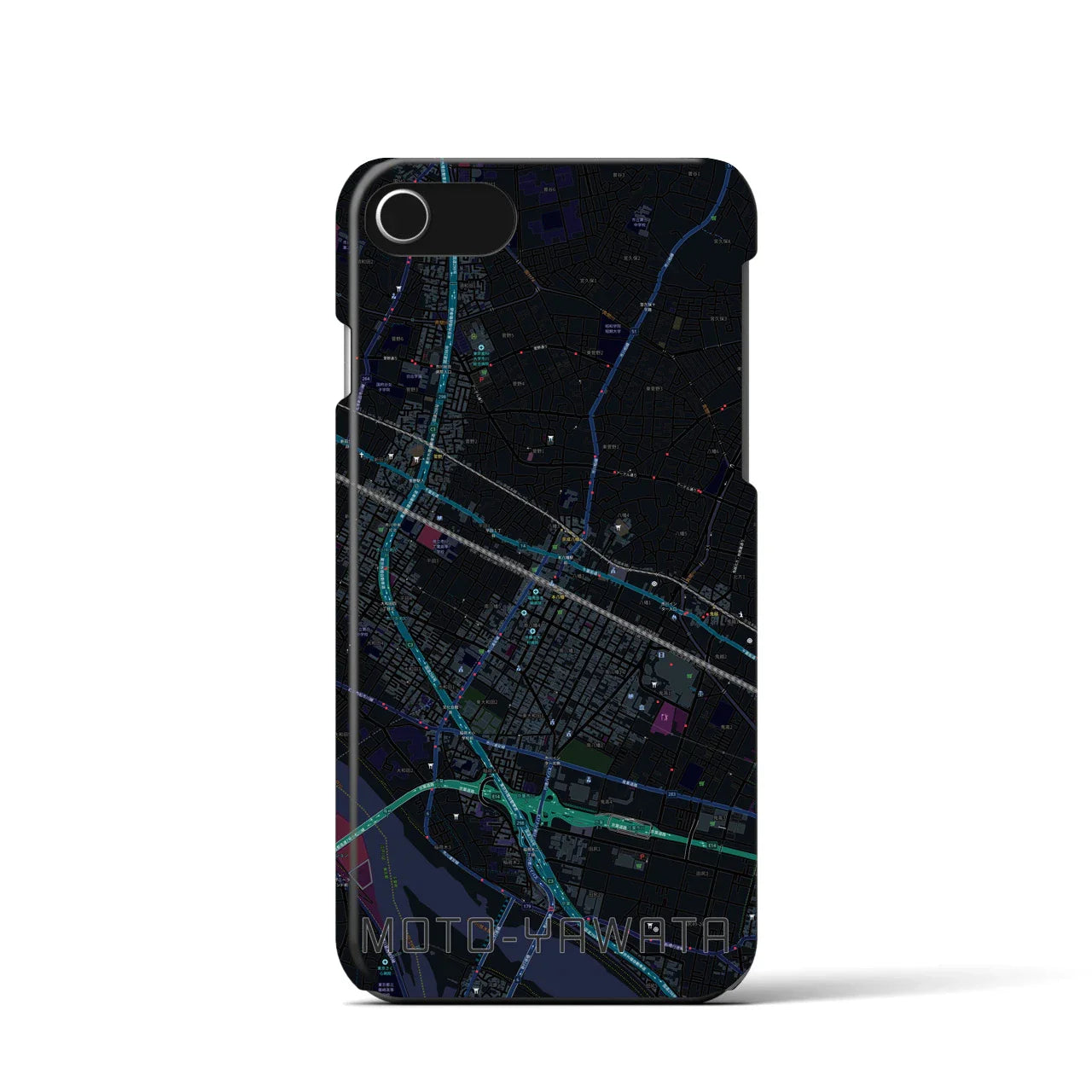 【本八幡(千葉県)】地図柄iPhoneケース(バックカバータイプ)