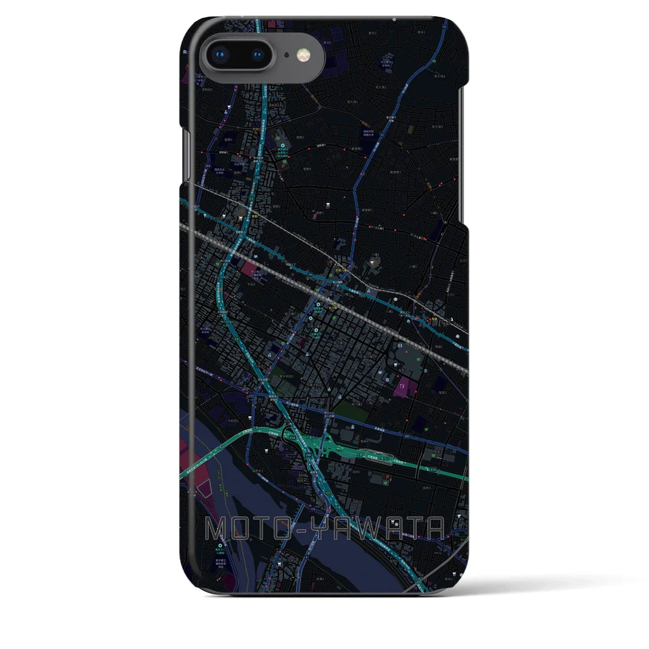 【本八幡(千葉県)】地図柄iPhoneケース(バックカバータイプ)