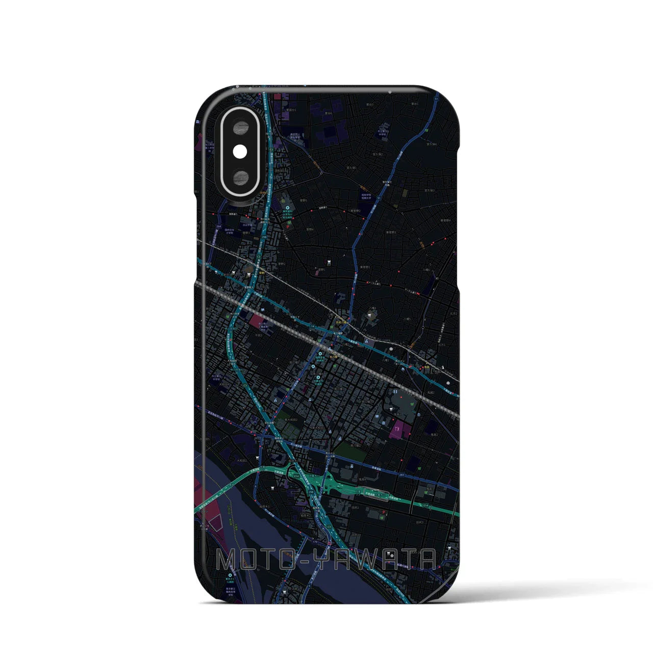 【本八幡(千葉県)】地図柄iPhoneケース(バックカバータイプ)