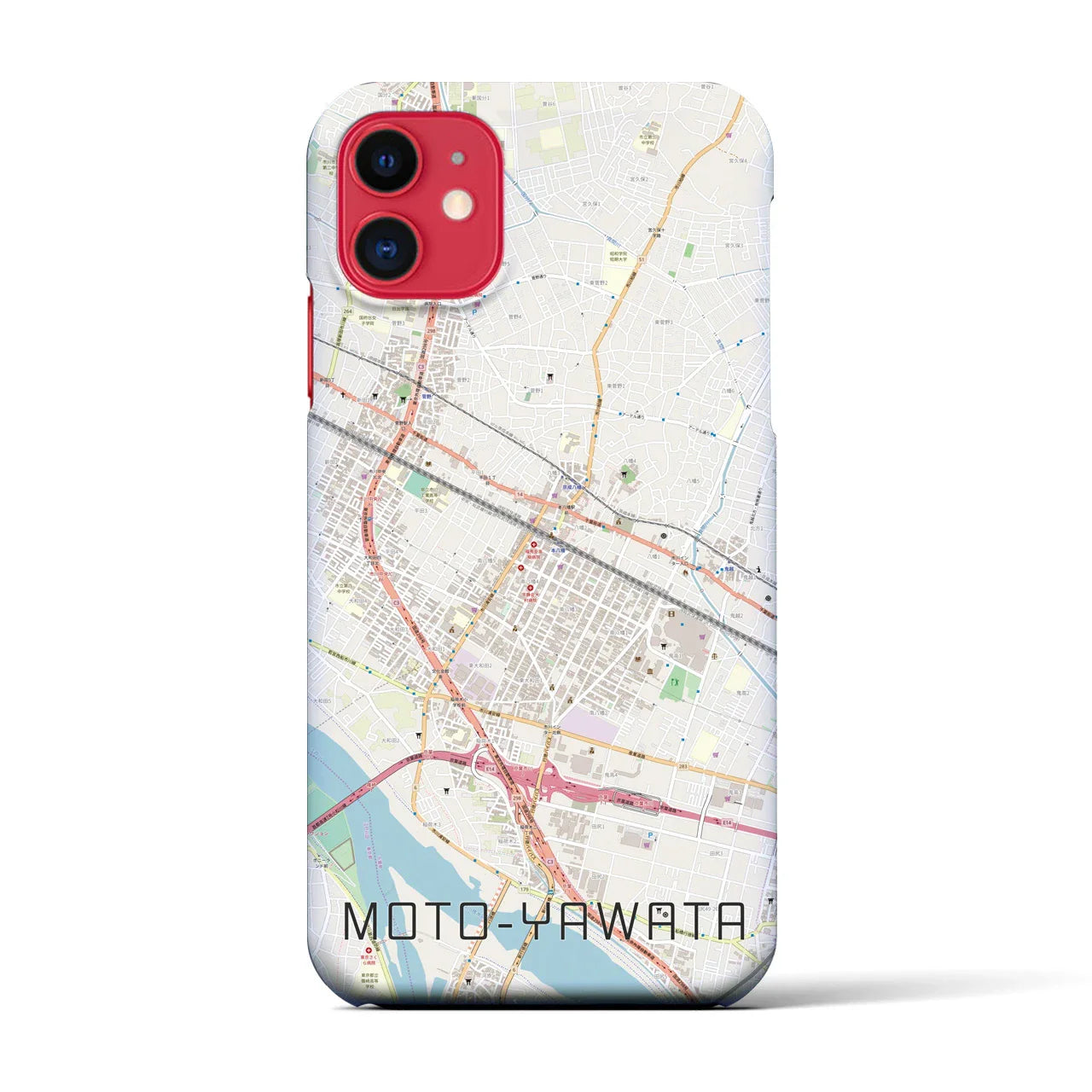 【本八幡(千葉県)】地図柄iPhoneケース(バックカバータイプ)