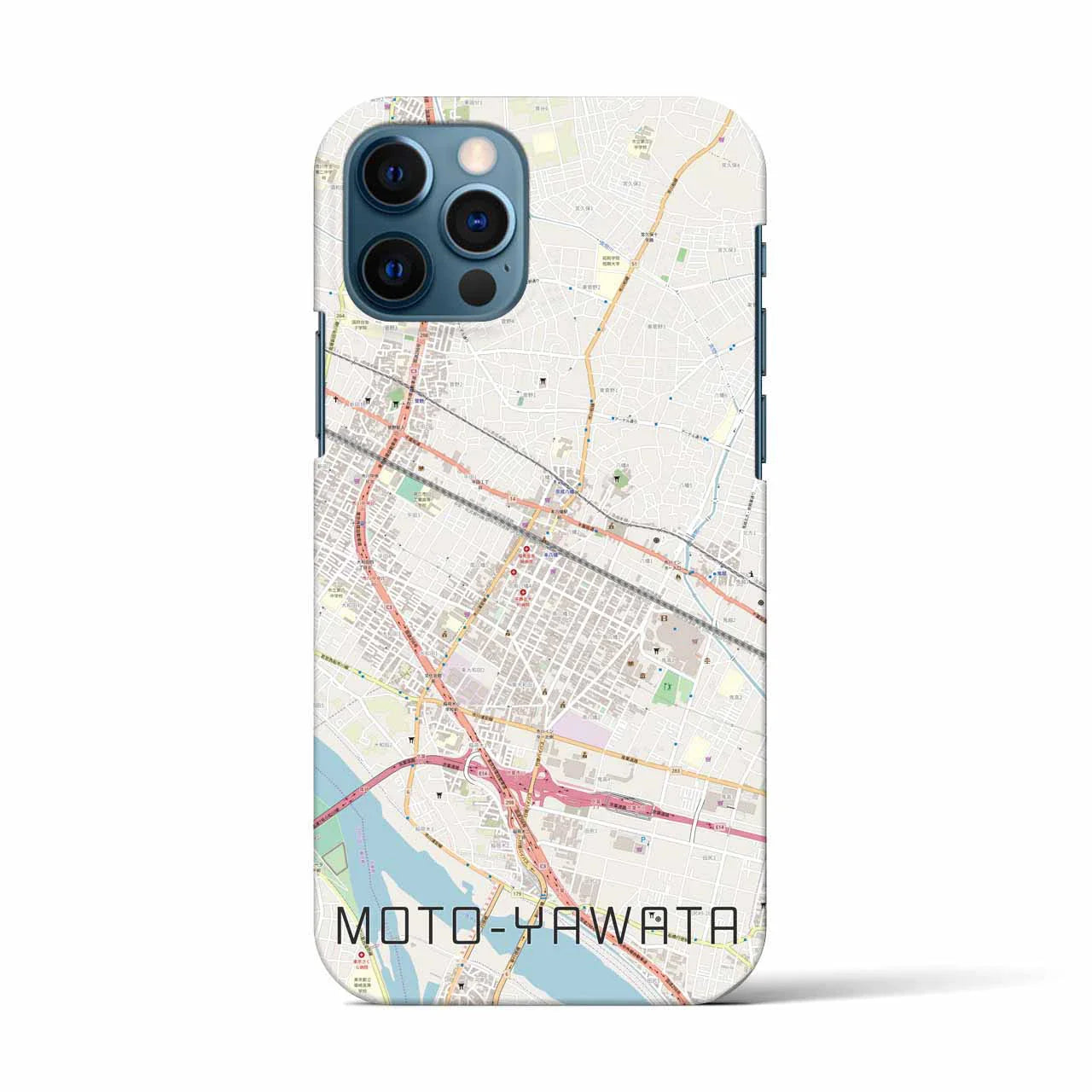 【本八幡(千葉県)】地図柄iPhoneケース(バックカバータイプ)