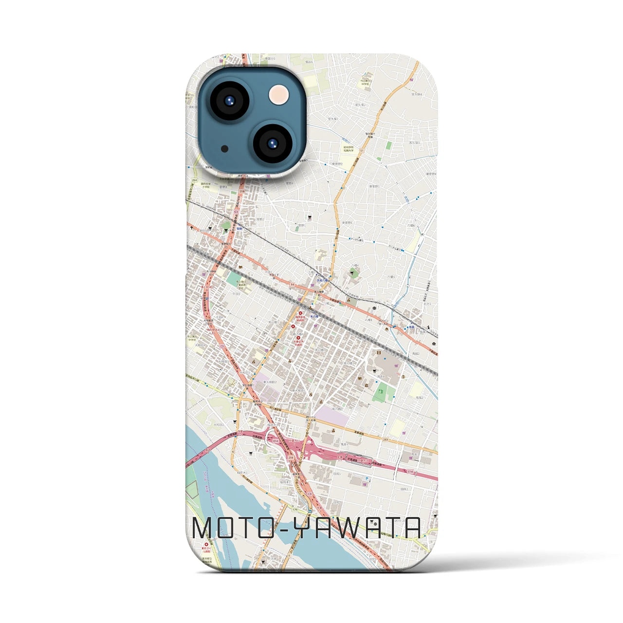 【本八幡(千葉県)】地図柄iPhoneケース(バックカバータイプ)