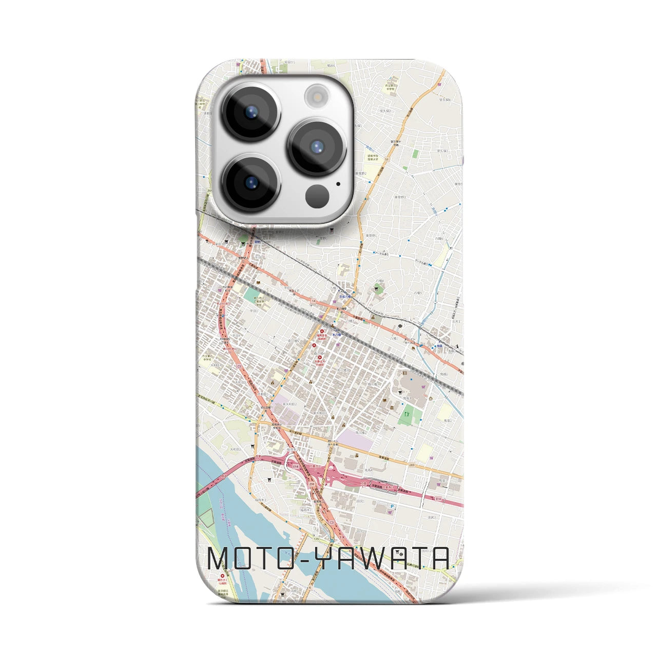 【本八幡(千葉県)】地図柄iPhoneケース(バックカバータイプ)