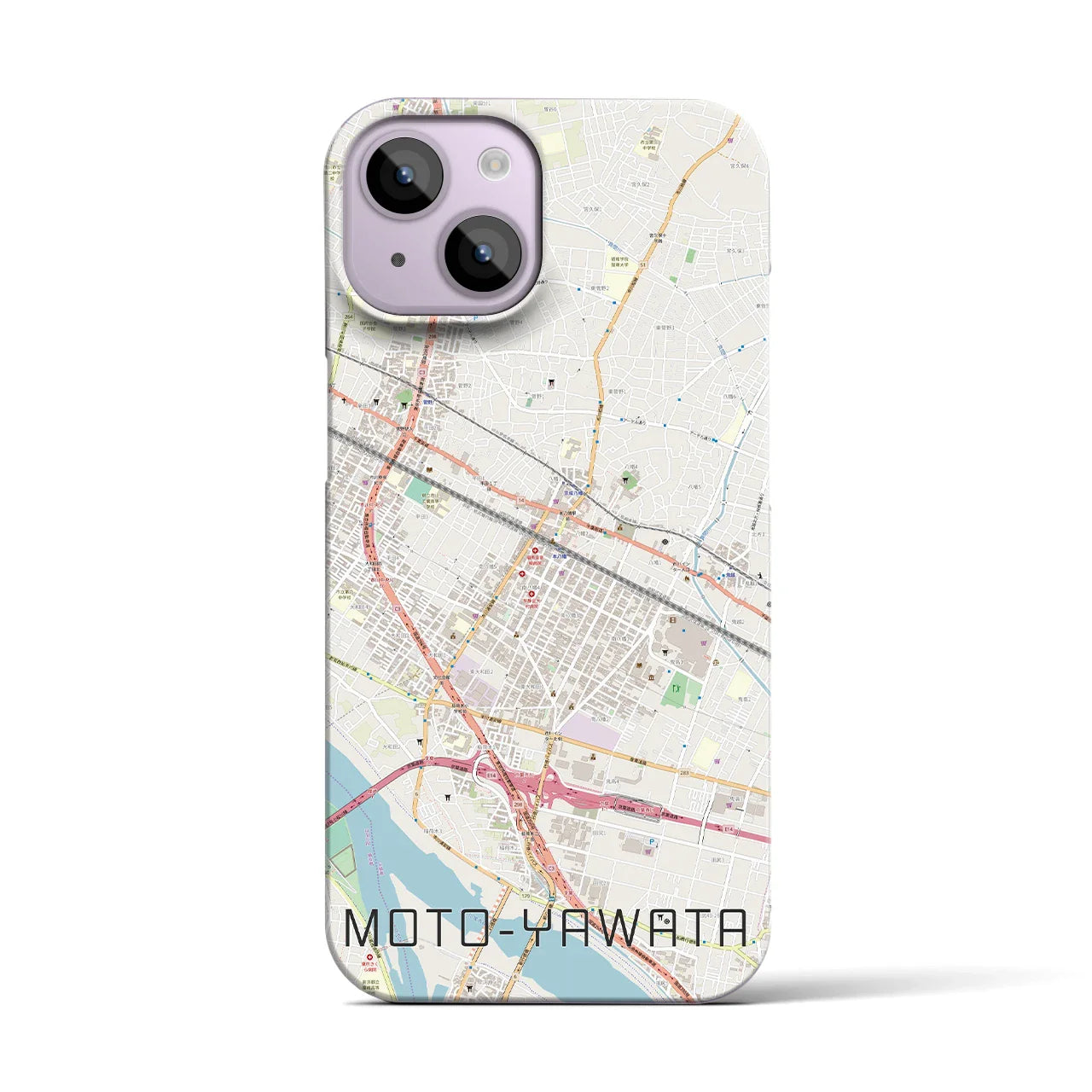 【本八幡(千葉県)】地図柄iPhoneケース(バックカバータイプ)