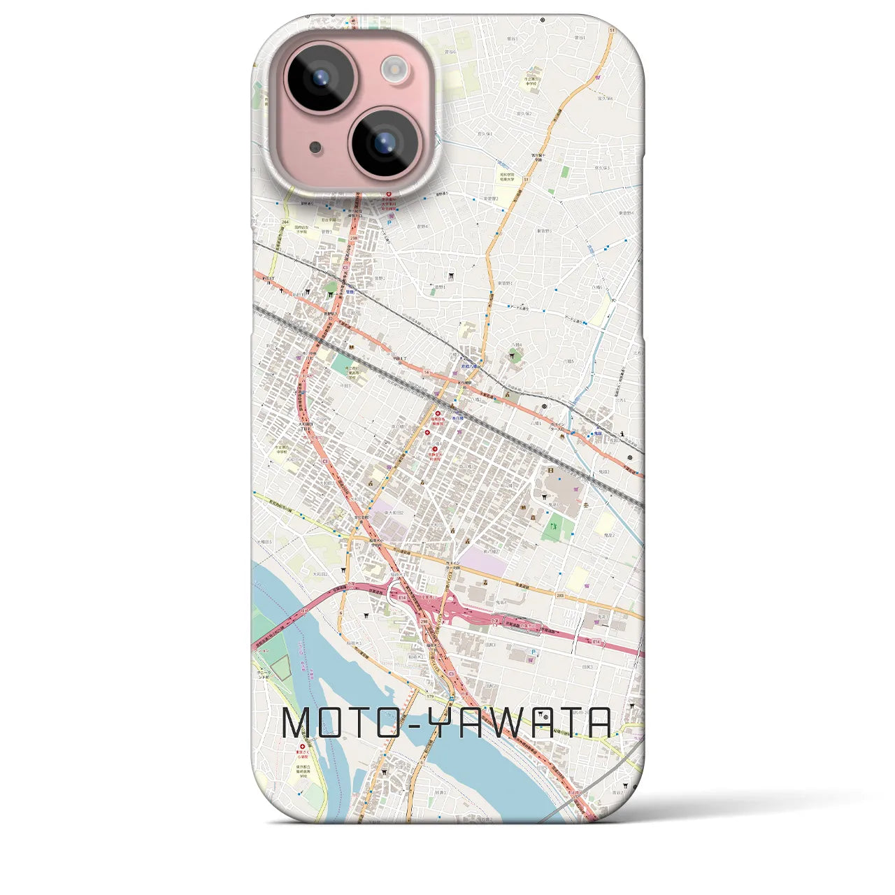 【本八幡(千葉県)】地図柄iPhoneケース(バックカバータイプ)
