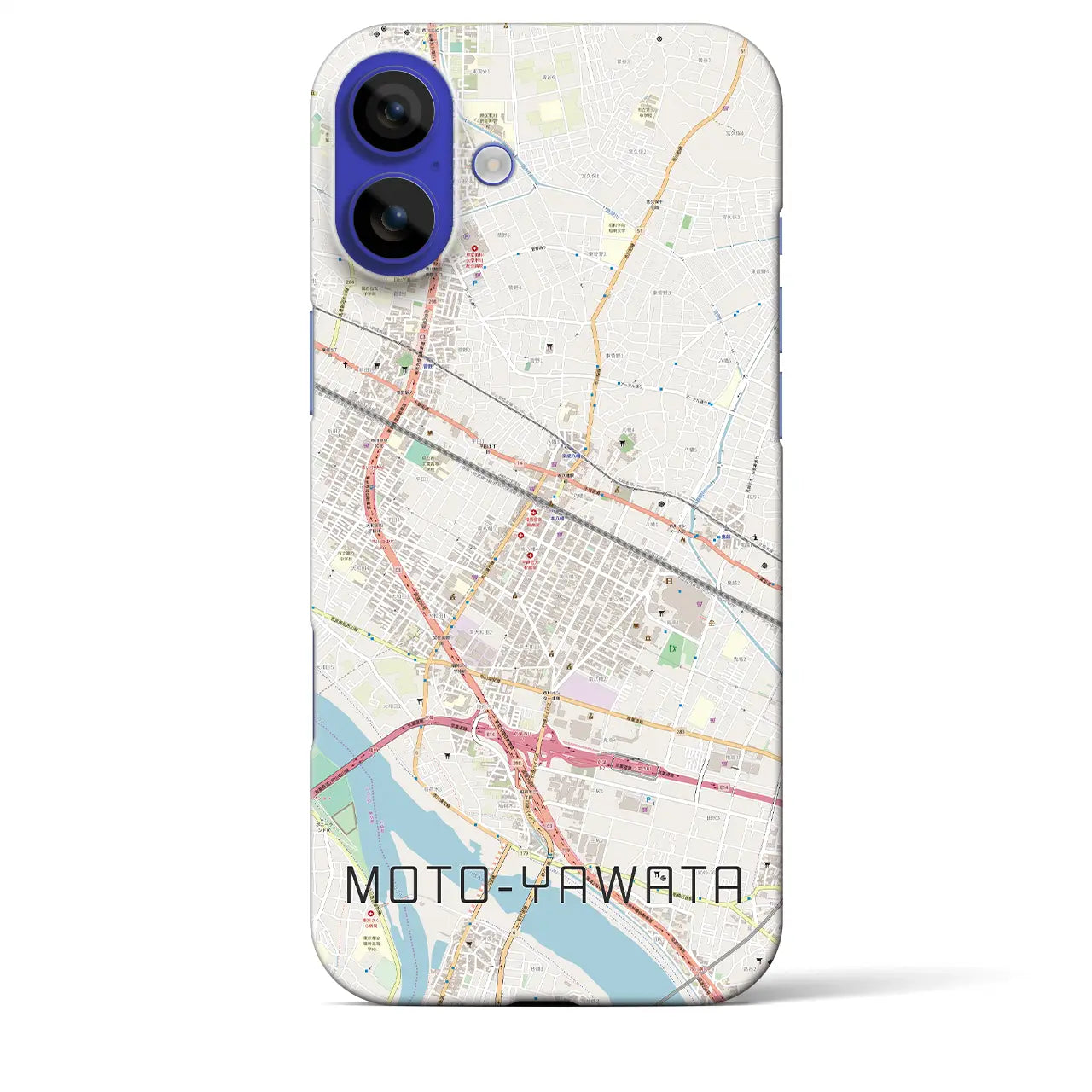 【本八幡(千葉県)】地図柄iPhoneケース(バックカバータイプ)ナチュラル・iPhone 16 Pro Max 用