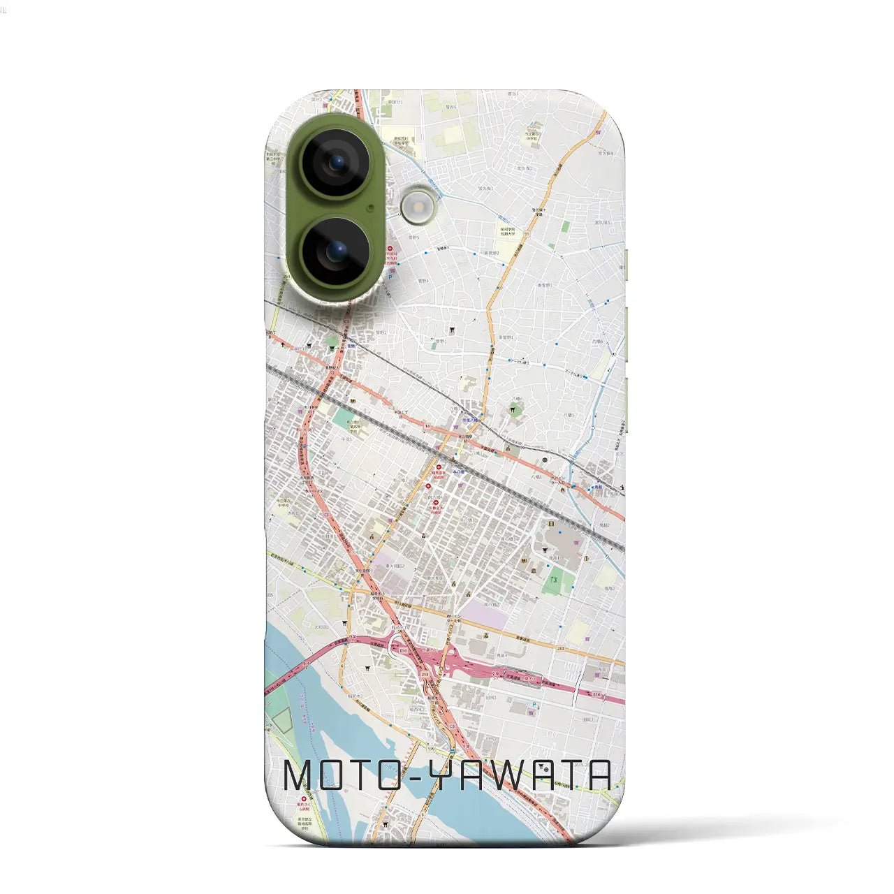 【本八幡(千葉県)】地図柄iPhoneケース(バックカバータイプ)ナチュラル・iPhone 17 Pro Max 用