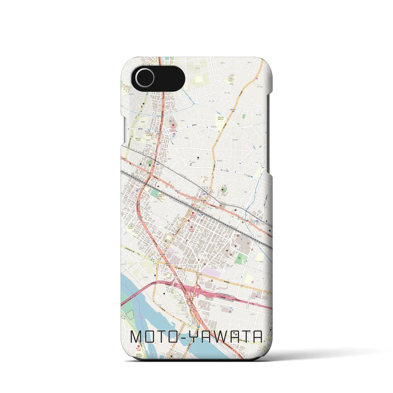 【本八幡(千葉県)】地図柄iPhoneケース(バックカバータイプ)