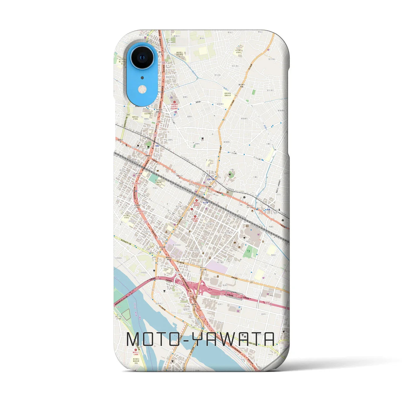 【本八幡(千葉県)】地図柄iPhoneケース(バックカバータイプ)