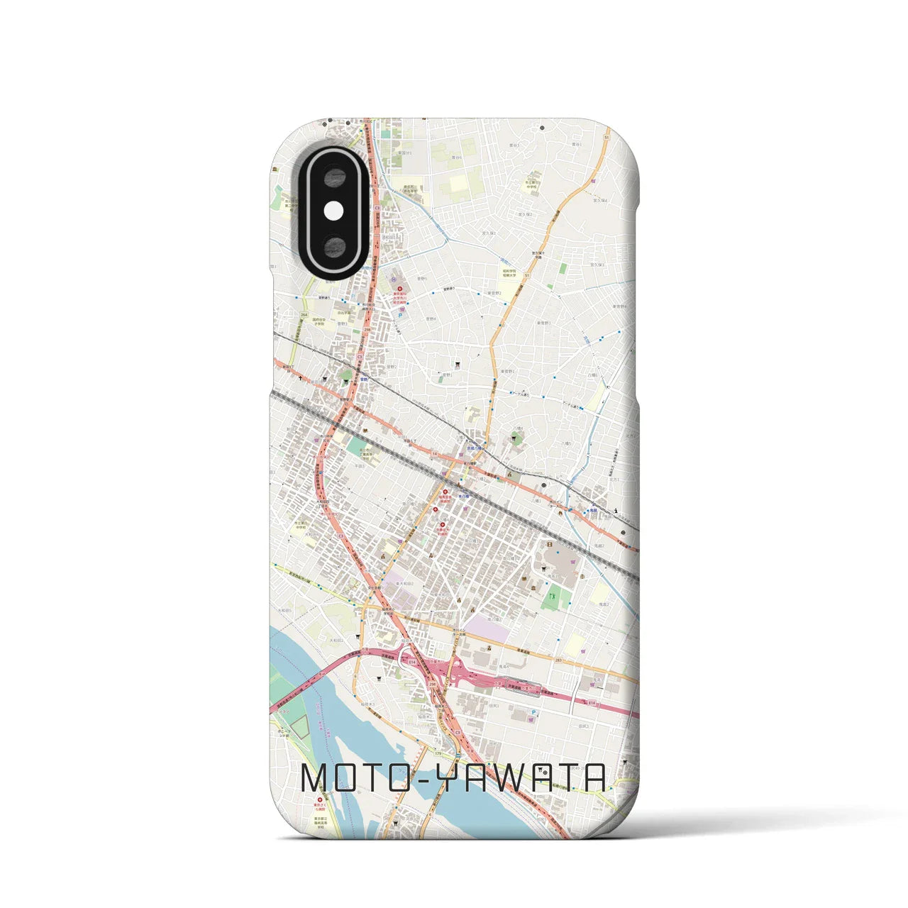 【本八幡(千葉県)】地図柄iPhoneケース(バックカバータイプ)