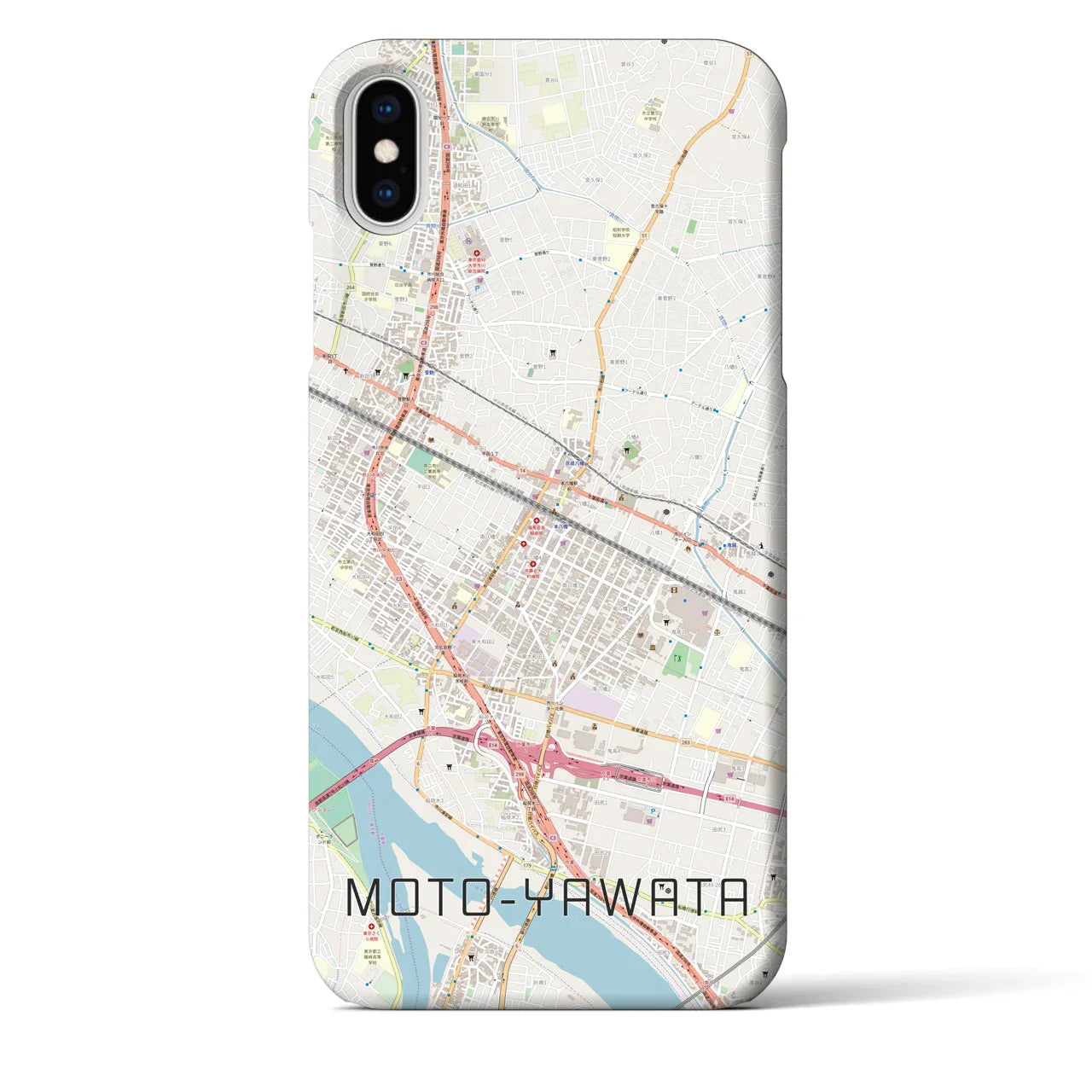 【本八幡(千葉県)】地図柄iPhoneケース(バックカバータイプ)
