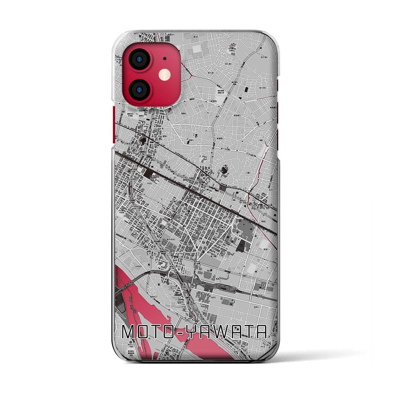 【本八幡(千葉県)】地図柄iPhoneケース(クリアタイプ)