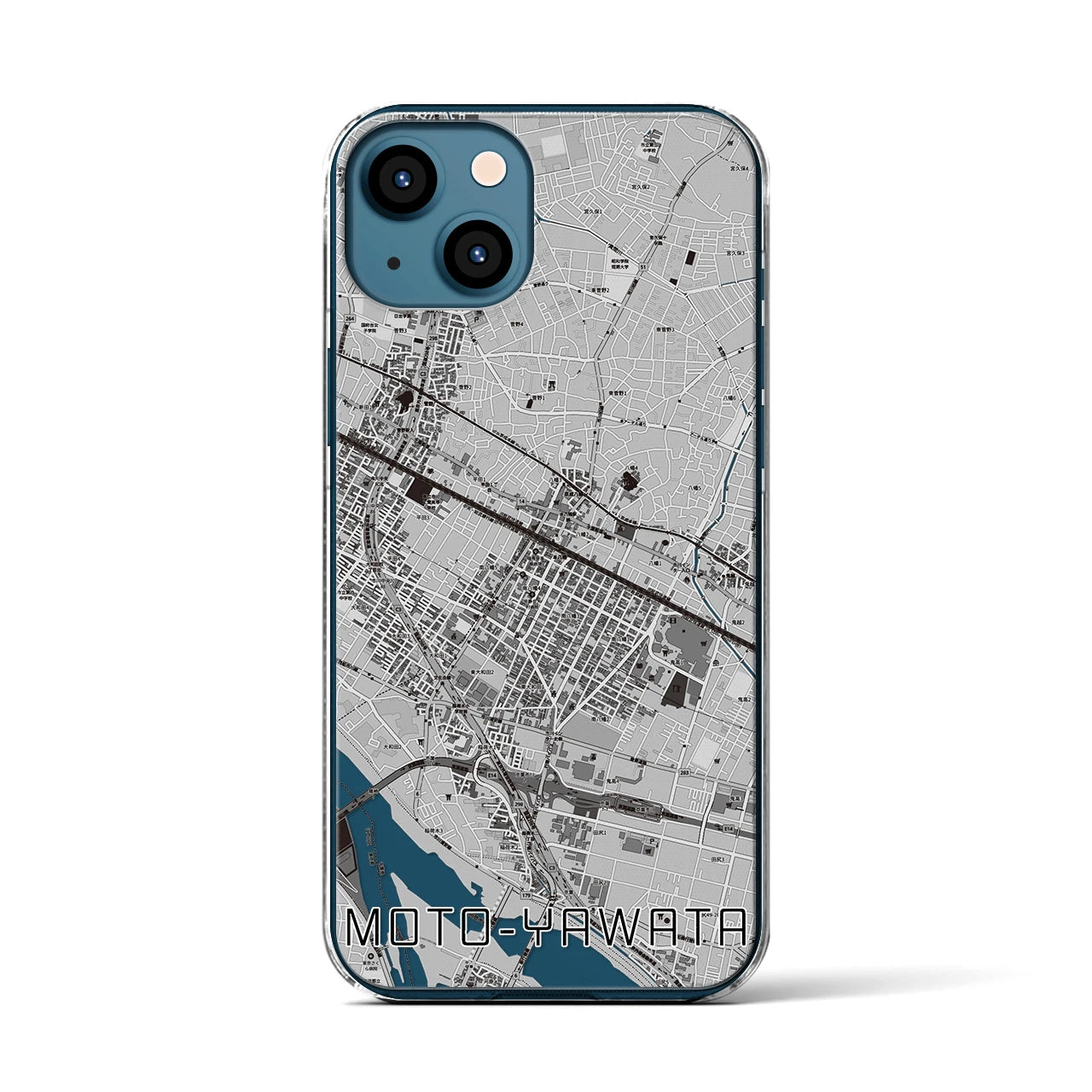 【本八幡(千葉県)】地図柄iPhoneケース(クリアタイプ)