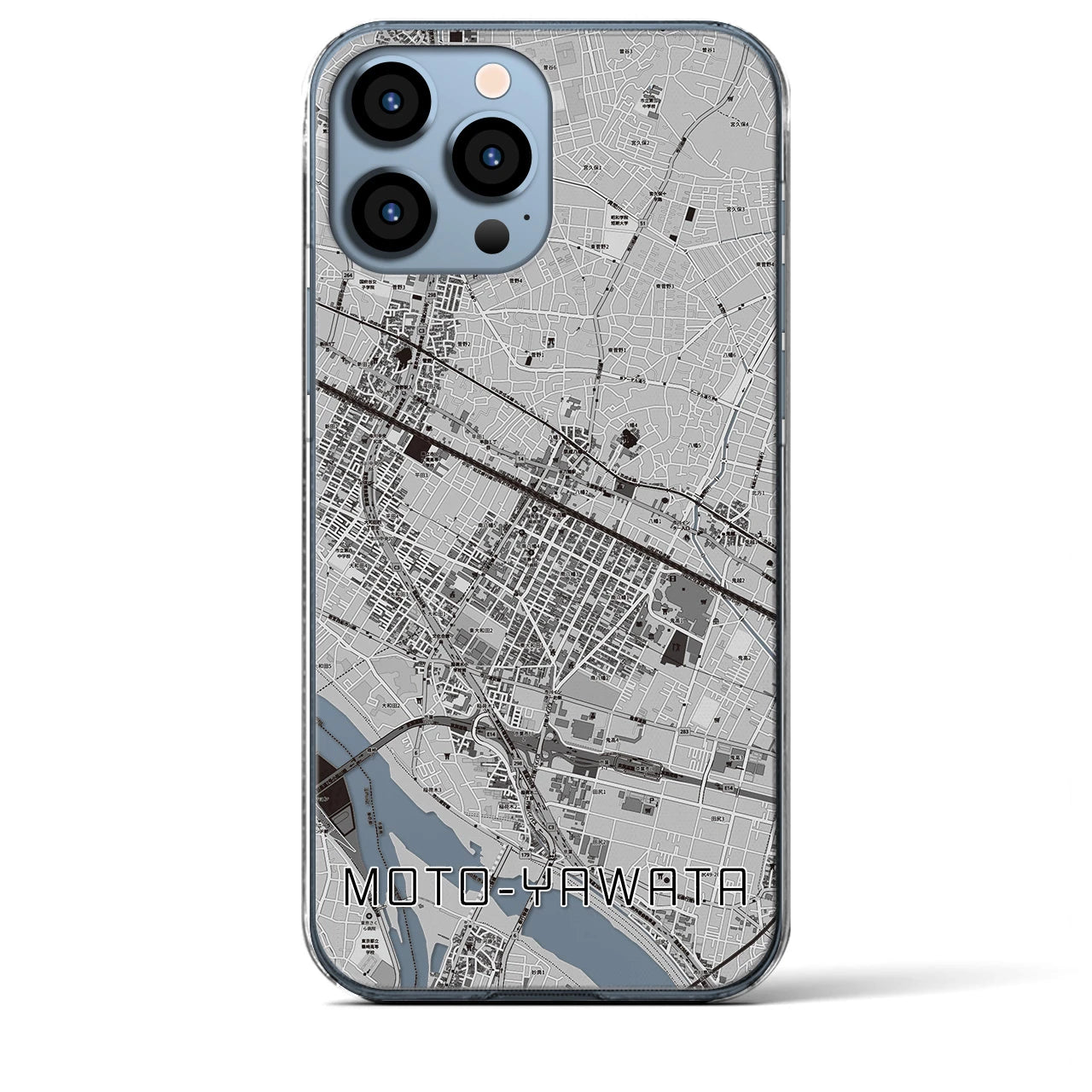 【本八幡(千葉県)】地図柄iPhoneケース(クリアタイプ)